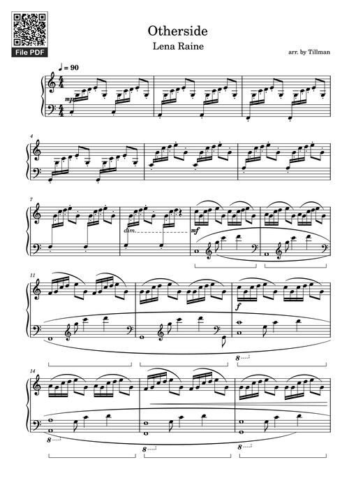 Otherside Piano — Arr. By Tillman