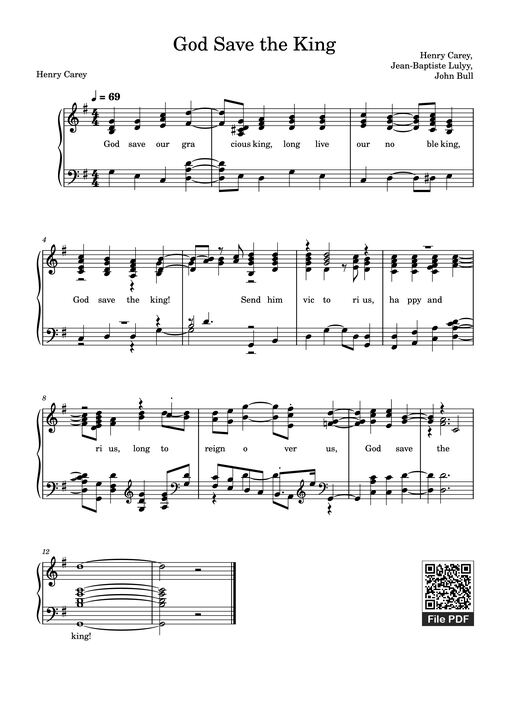 God Save the King Piano