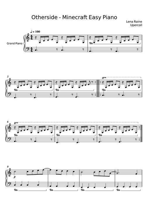 Otherside - Minecraft Easy Piano
