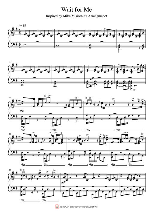 Wait for Me Piano — Undefined