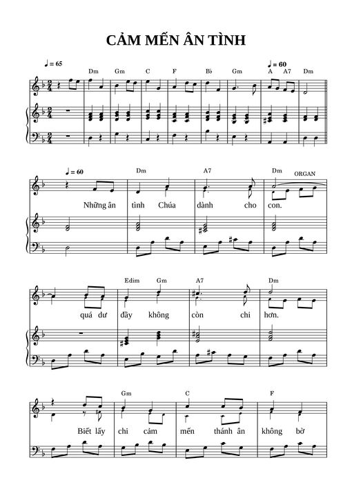 Cảm mến ân tình (Đệm hát Piano)