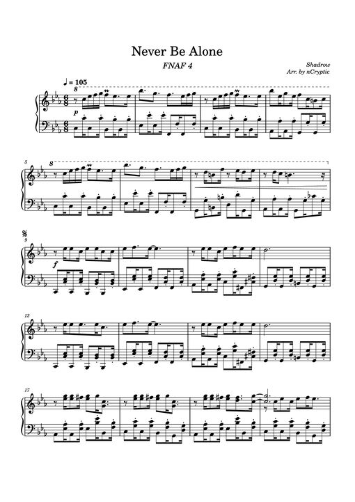 Never Be Alone Piano