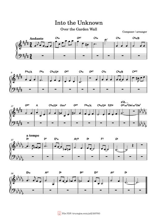 Into the Unknown Piano