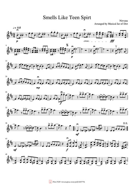 Smells Like Teen Spirt Violin
