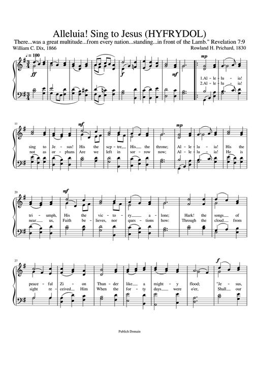 Alleluia! Sing to Jesus (HYFRYDOL)