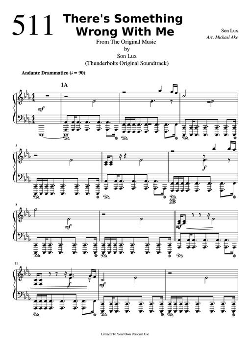 There's Something Wrong With Me Piano