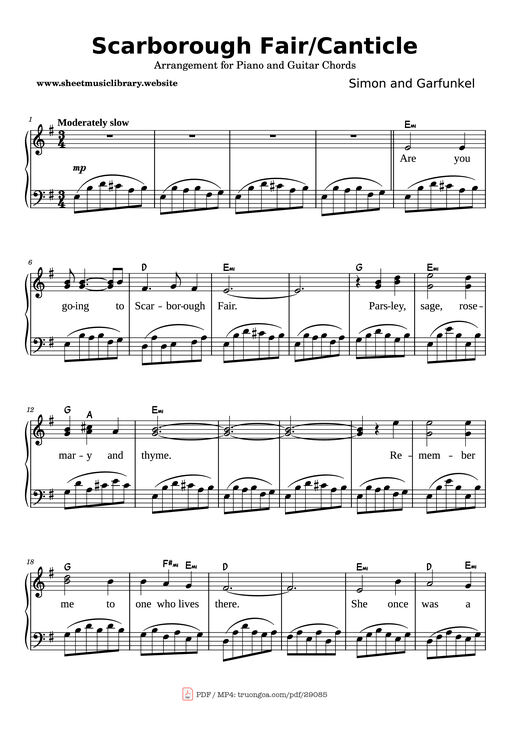 Scarborough Fair/Canticle Piano