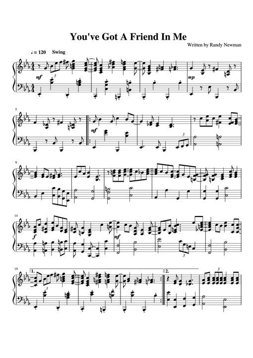 You've Got A Friend In Me Piano