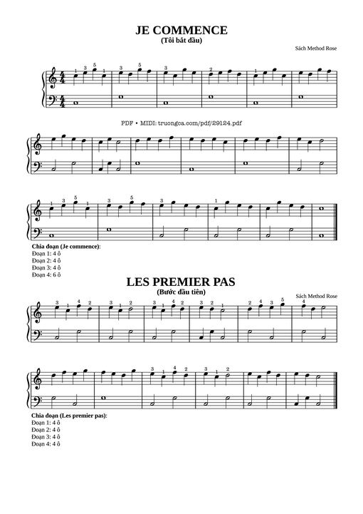 JE COMMENCE (Tôi bắt đầu) Piano