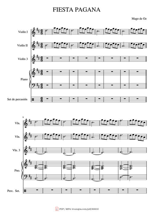 FIESTA PAGANA Piano — Mago De Oz