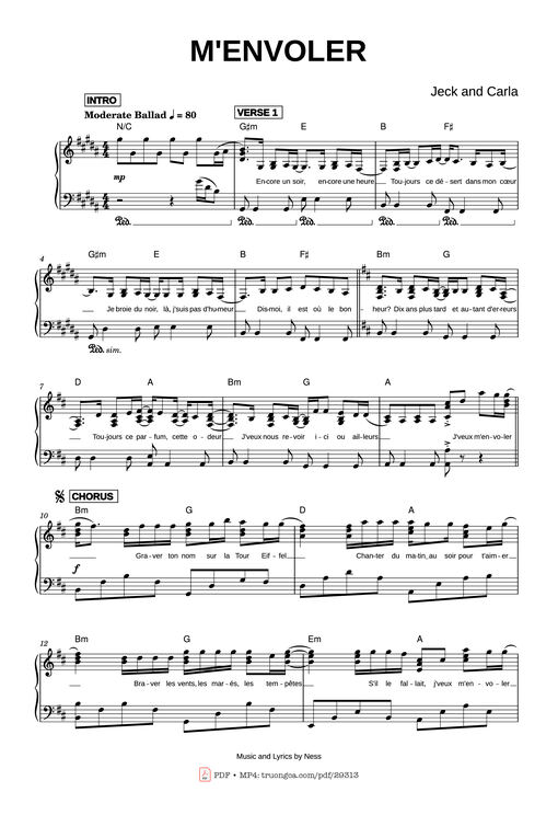 M'ENVOLER Piano — Jeck And Carla