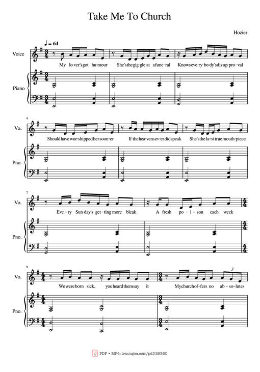 Take Me To Church Piano