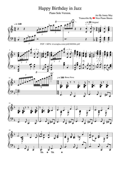 Happy Birthday in Jazz Piano