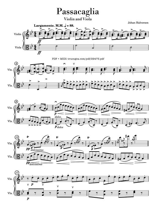 Passacaglia for Violin and Viola