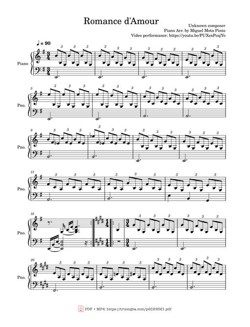 Romance d'Amour Piano