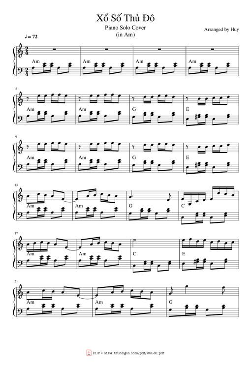 Xổ số Thủ Đô Piano
