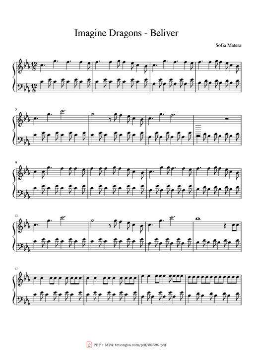 Imagine Dragons - Beliver Piano