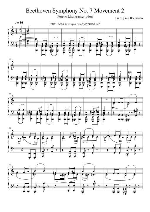 Beethoven Symphony No. 7 Movement 2 Piano