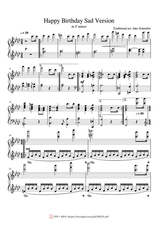 Happy Birthday Sad Version Piano