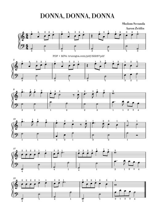 Donna, donna, donna Piano for Kid