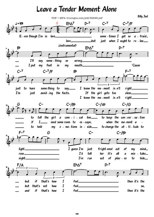 Leave a Tender Moment Alone