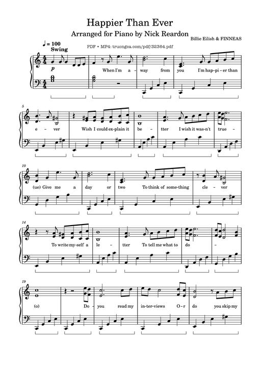 Happier Than Ever Piano