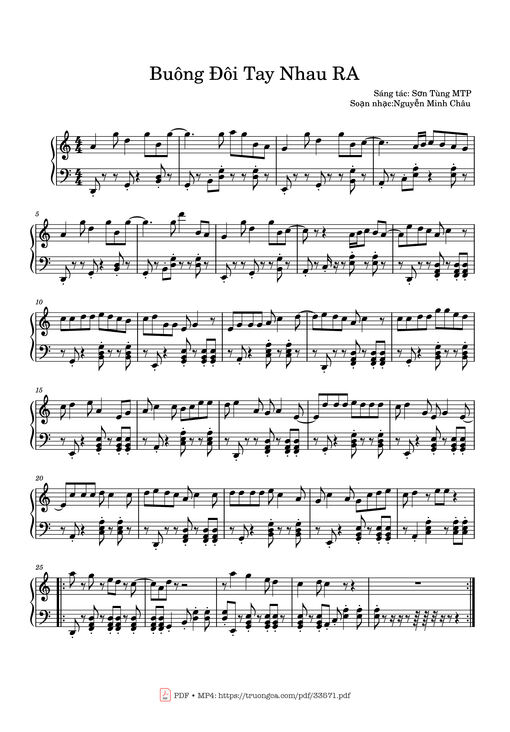 Buông Đôi Tay Nhau RA Piano