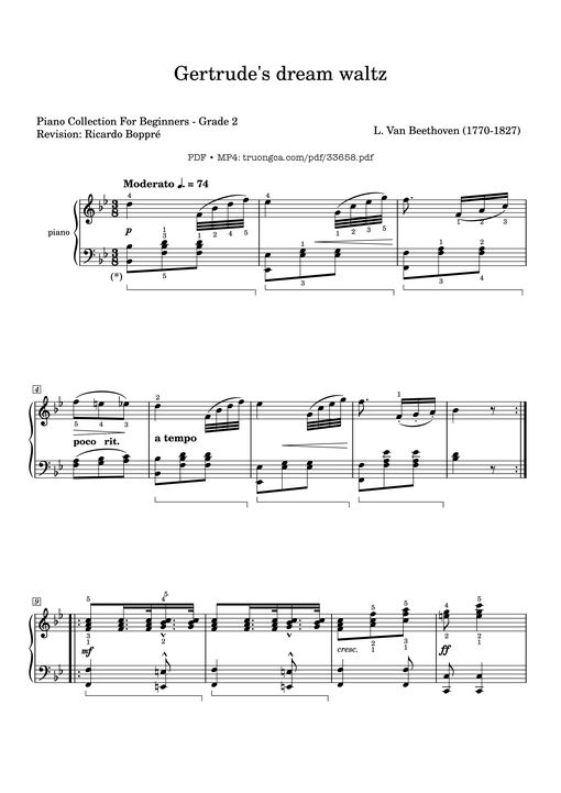 Gertrude's dream waltz Piano EASY