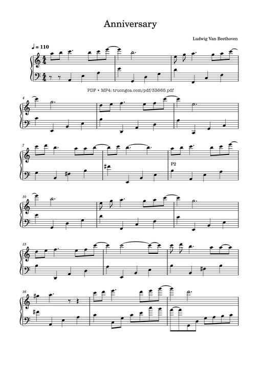 Anniversary Piano — Ludwig Van Beethoven