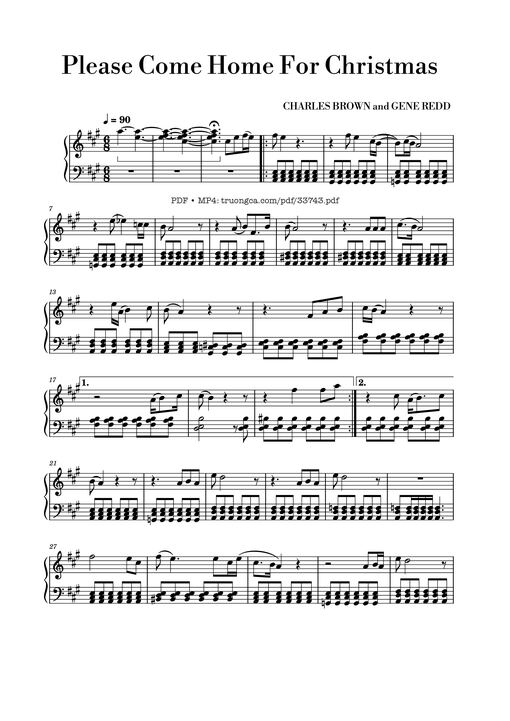 Please Come Home For Christmas Piano