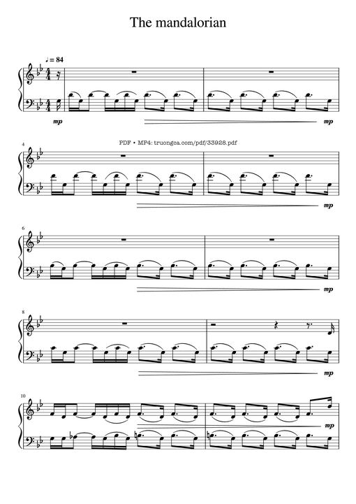 The Mandalorian Main Theme Star Wars (Easy) Piano