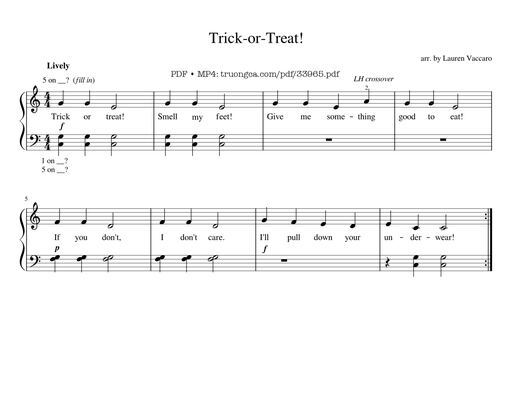 Trick Or Treat Piano Easy