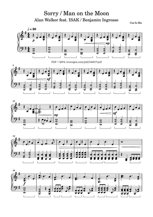 Man on the Moon, Piano Medley with Sorry