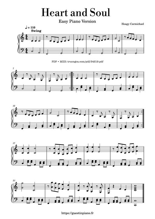 Heart and Soul Piano Easy