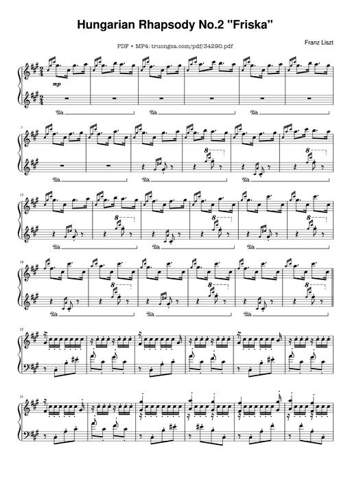 Hungarian Rhapsody No. 2 Friska Piano