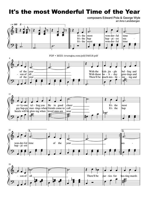 It's the most Wonderful Time of the Year Piano