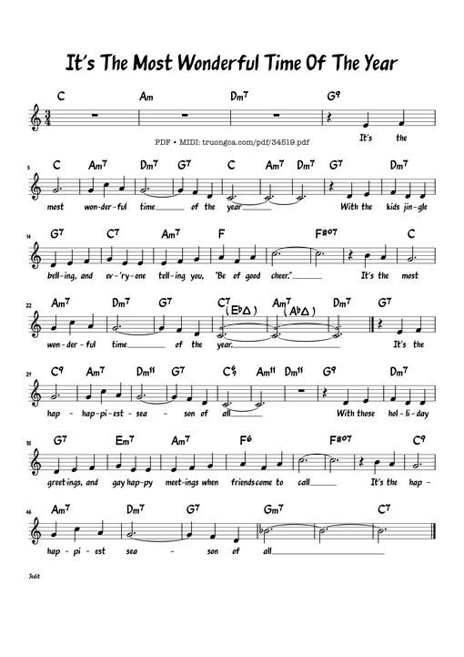 It's The Most Wonderful Time Of The Year Piano