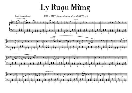 Ly Rượu Mừng Piano