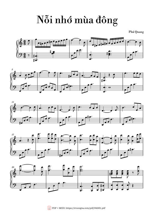 Nỗi nhớ mùa đông Piano