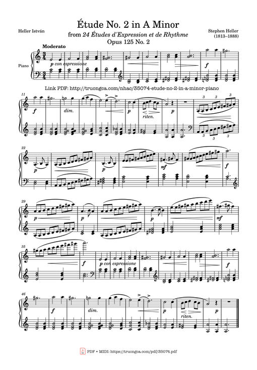 Étude No. 2 in A Minor Piano