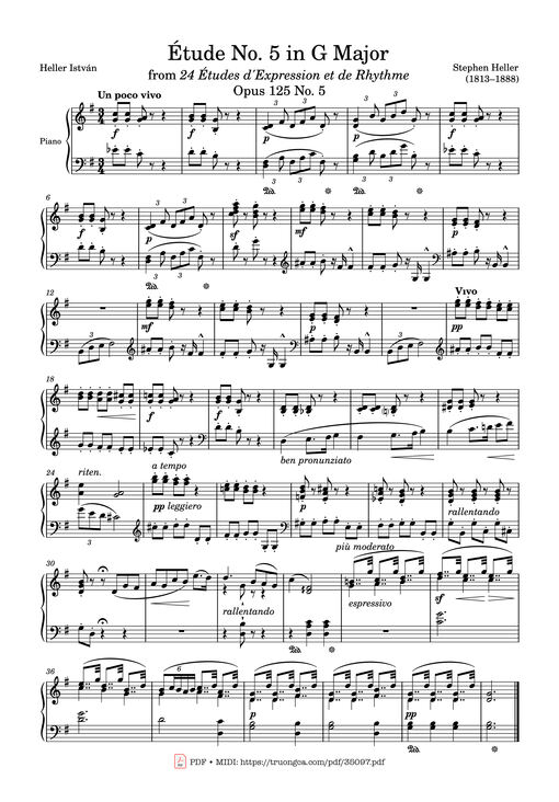 Étude No. 5 in G Major Piano
