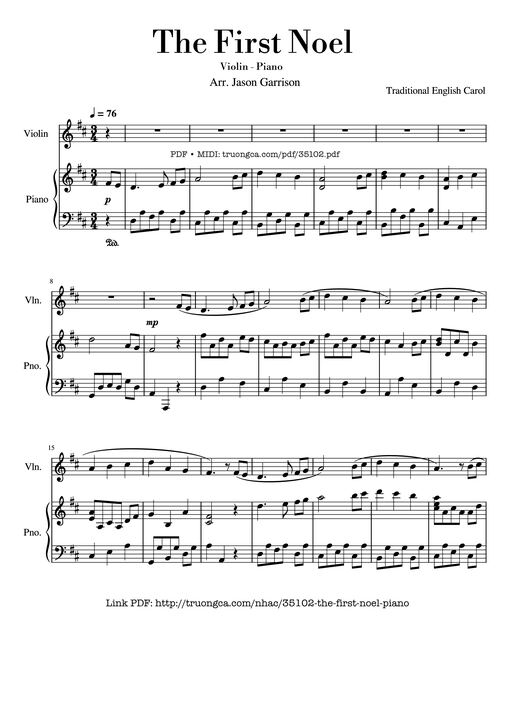 The First Noel Violin & Piano