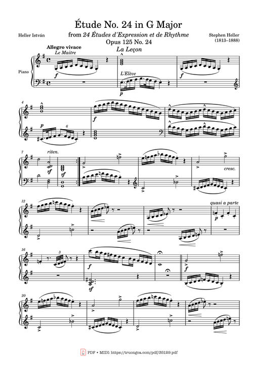Étude No. 24 in G Major Piano