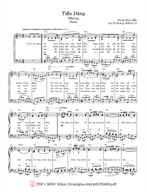 Tiến Dâng Piano — Phùng Minh Mẫn