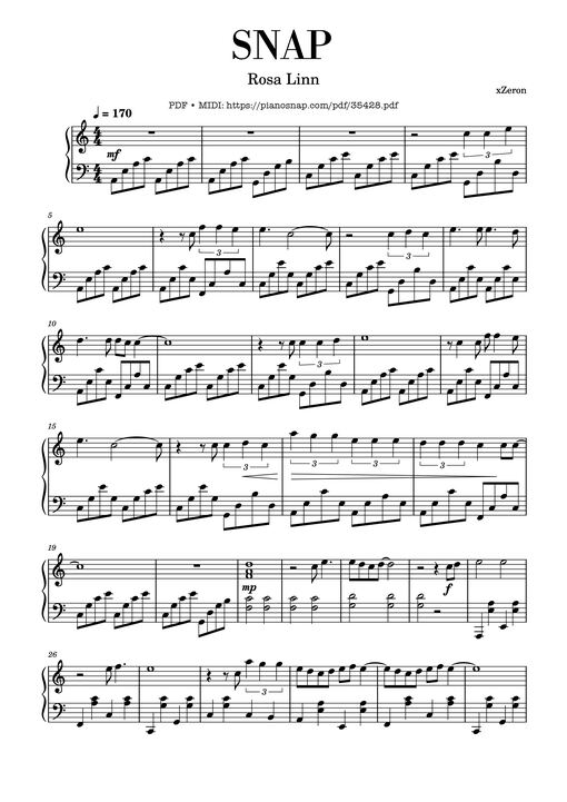 SNAP Piano — Rosa Linn