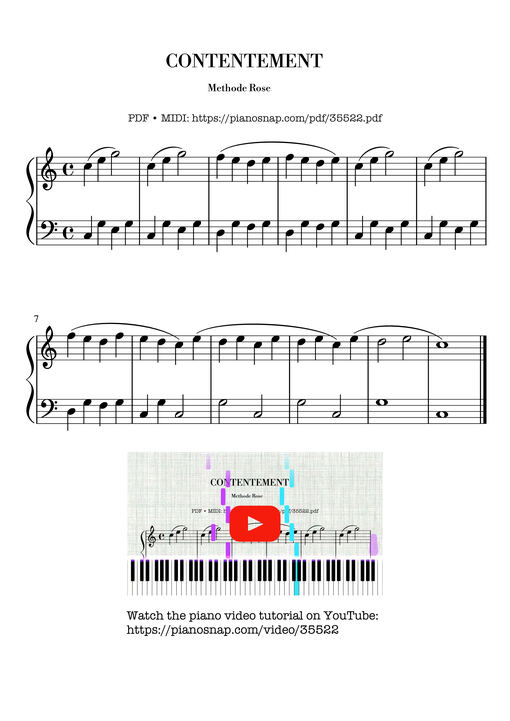Contentement - Method Rose Piano
