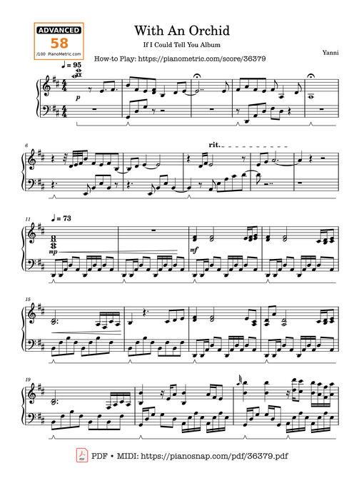 Sheet music preview - With An Orchid
