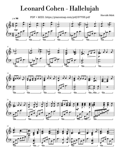 Hallelujah Piano — Leonard Cohen
