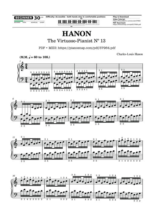 Hanon - The Virtuoso Pianist No. 13