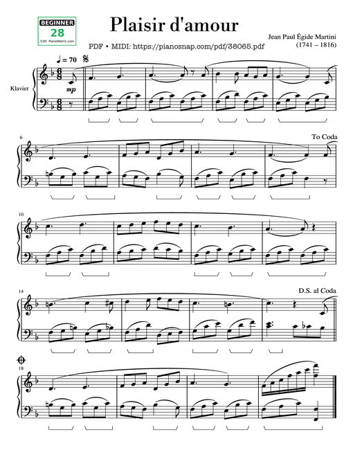 Plaisir d'amour — Jean-Paul-Égide Martini
